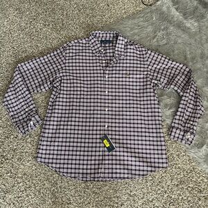 Ralph Lauren Men's Purple Checkered Button Down Shirt